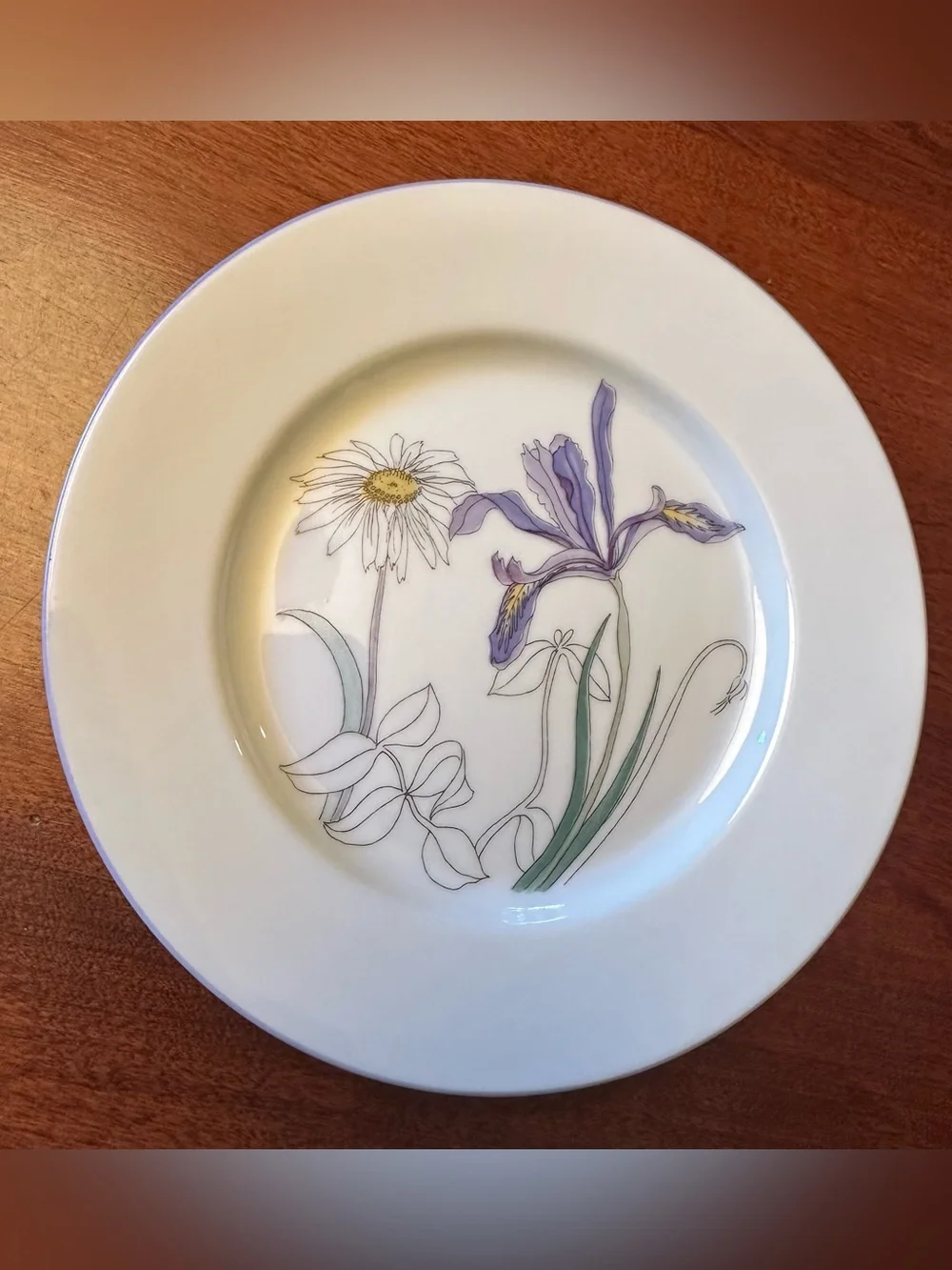 Set of 6 Watercolors Block Spal Geranium Poppy Rose + Bread/Dessert Plates 6.25